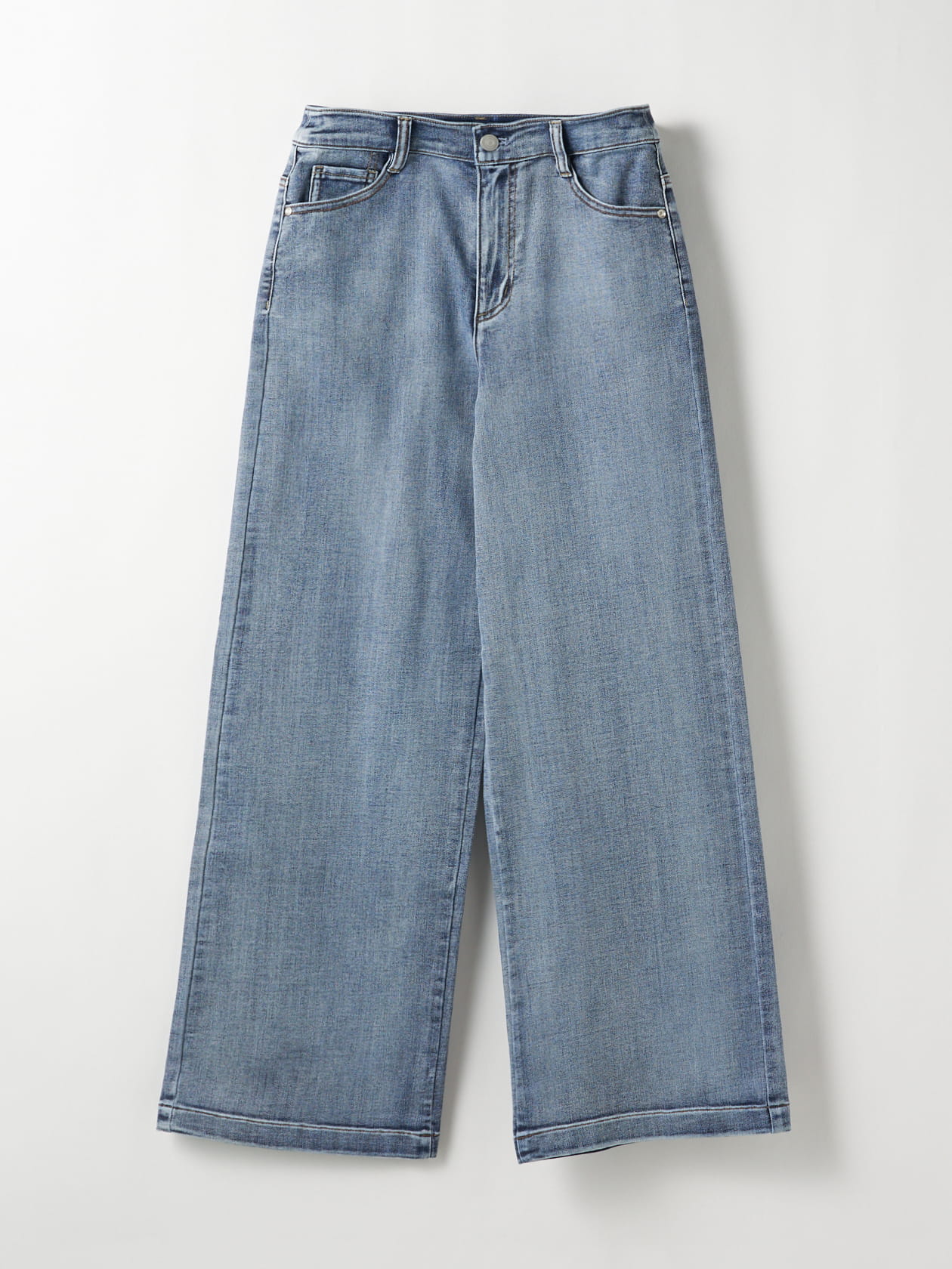 ソフトストレッチデニムワイドパンツ