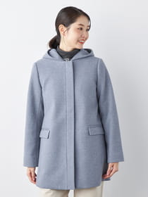 【早割30%OFF対象】ウールライクフード取り外しコート