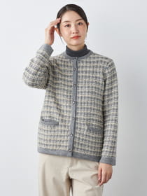 【早割30%OFF対象】ツィードニットカーディガン