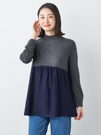 【早割30%OFF対象】バイカラーニットプルオーバー