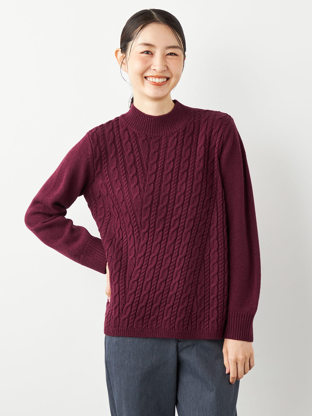 【ブラックフライデー/特別価格】ケーブルＡラインニット