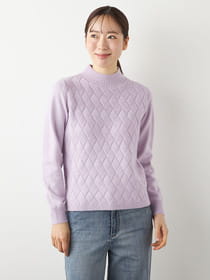 ダイヤモンド柄ニットプルオーバー