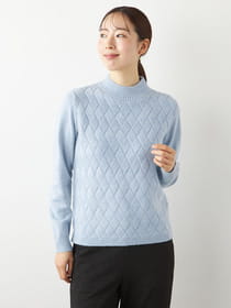 ダイヤモンド柄ニットプルオーバー