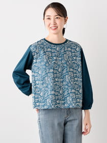【早割30%OFF対象】オータム刺繍ドッキングカットソー