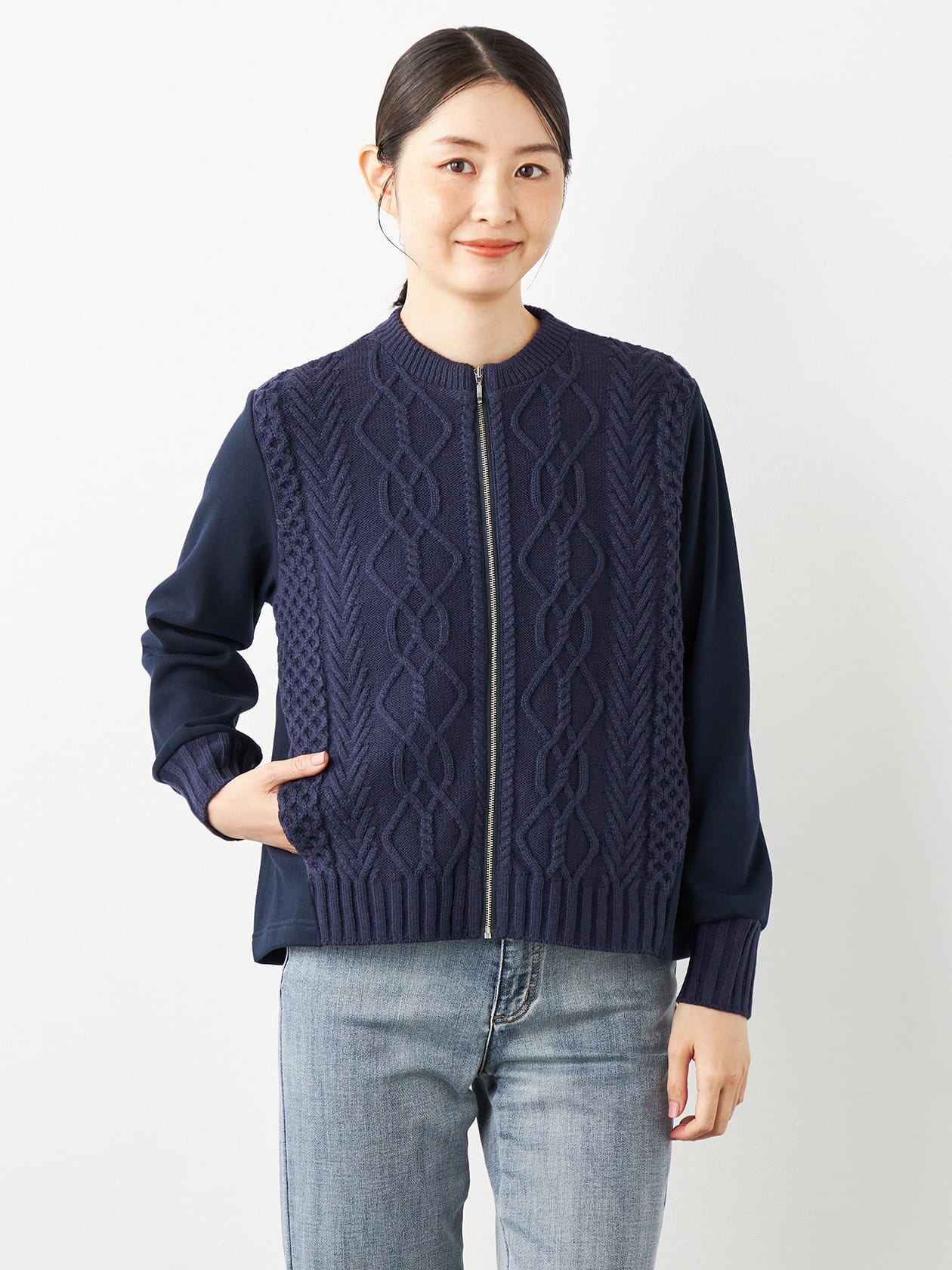 ニットドッキングブルゾン