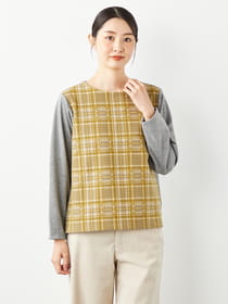 チェックジャガードプルオーバー