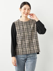 チェックジャガードプルオーバー