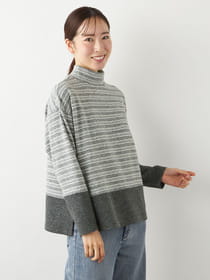 ニットライクボーダープルオーバー