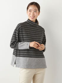 ニットライクボーダープルオーバー