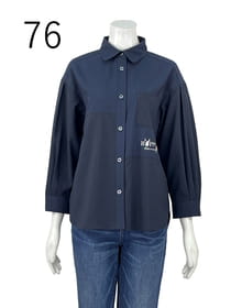 パッチワークデザインシャツブラウス