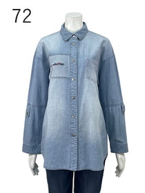 綿麻×ヒッコリーデニムシャツ