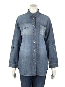 綿麻×ヒッコリーデニムシャツ