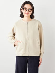 【早割30%OFF対象】Ｗフェイスノーカラーブルゾン