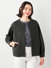 【早割30%OFF対象】Ｗフェイスノーカラーブルゾン