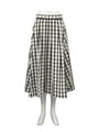 チェック柄イレギュラーヘムスカート