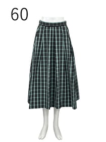 チェック柄イレギュラーヘムスカート