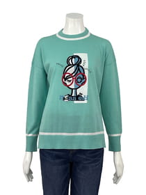 ラウンドネックインターシャプルオーバー