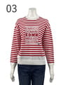 ボーダー×ロゴニットプルオーバー