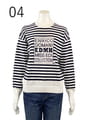 ボーダー×ロゴニットプルオーバー