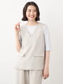 【早割30%OFF対象】リネンレーヨンフリンジジレ