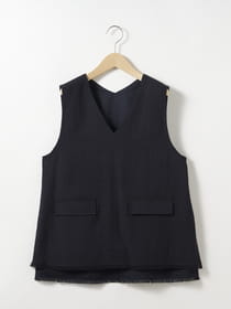 【早割30%OFF対象】リネンレーヨンフリンジジレ