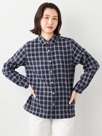 【3buy40%OFF！対象商品】Ｗガーゼチェックブラウス