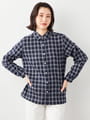 【3buy40%OFF！対象商品】Ｗガーゼチェックブラウス