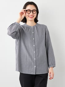 【早割30%OFF対象】レーシーギンガムブラウス