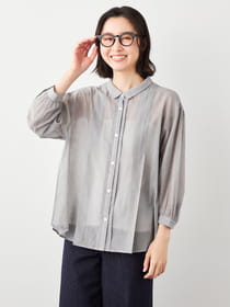 【早割30%OFF対象】シアーギンガムチェックブラウス