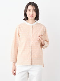 【早割30%OFF対象】フラワーストライプブラウス