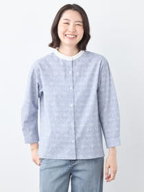 【早割30%OFF対象】フラワーストライプブラウス