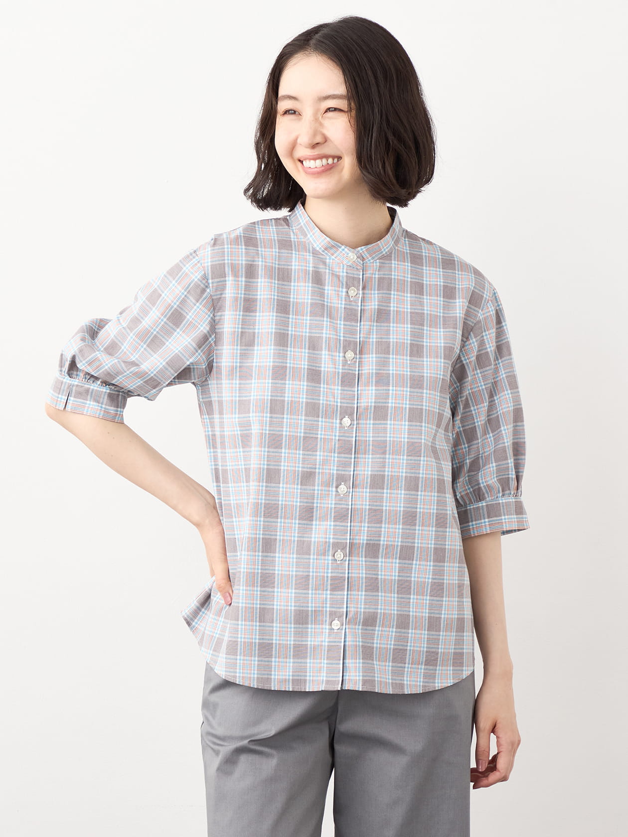 【早割30%OFF対象】サマーグレンチェックブラウス