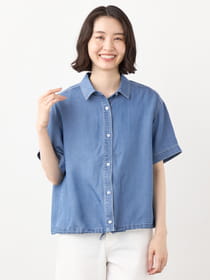 【早割30%OFF対象】クールデニム半袖シャツ
