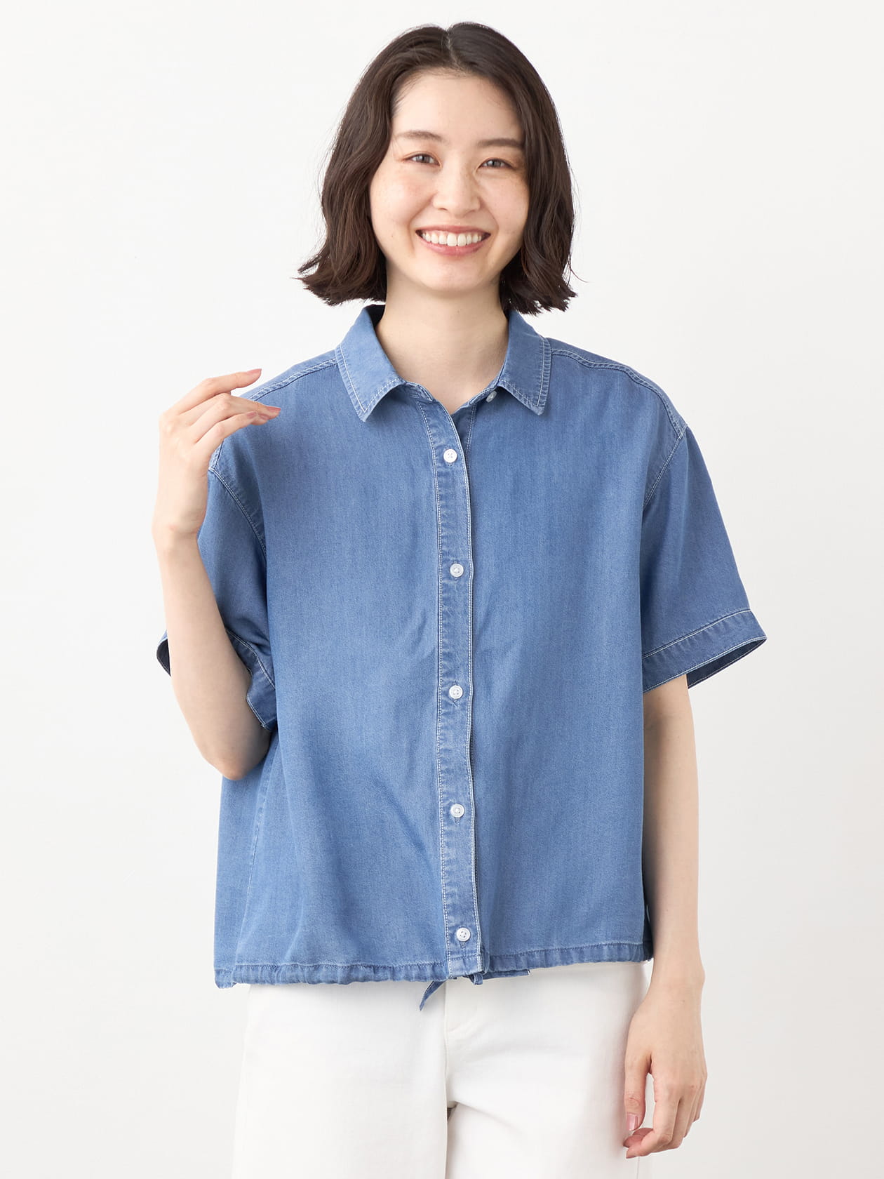 【早割30%OFF対象】クールデニム半袖シャツ