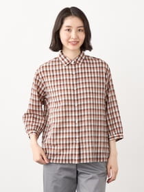 【早割30%OFF対象】ワッシャーギンガムブラウス
