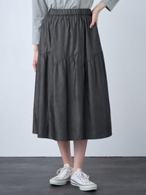 【早割30%OFF対象】デニムライクティアードスカート