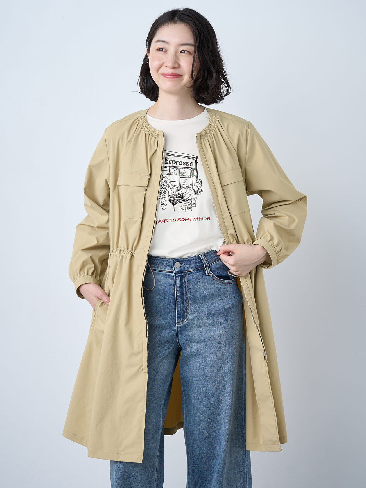 ノーカラージップコート