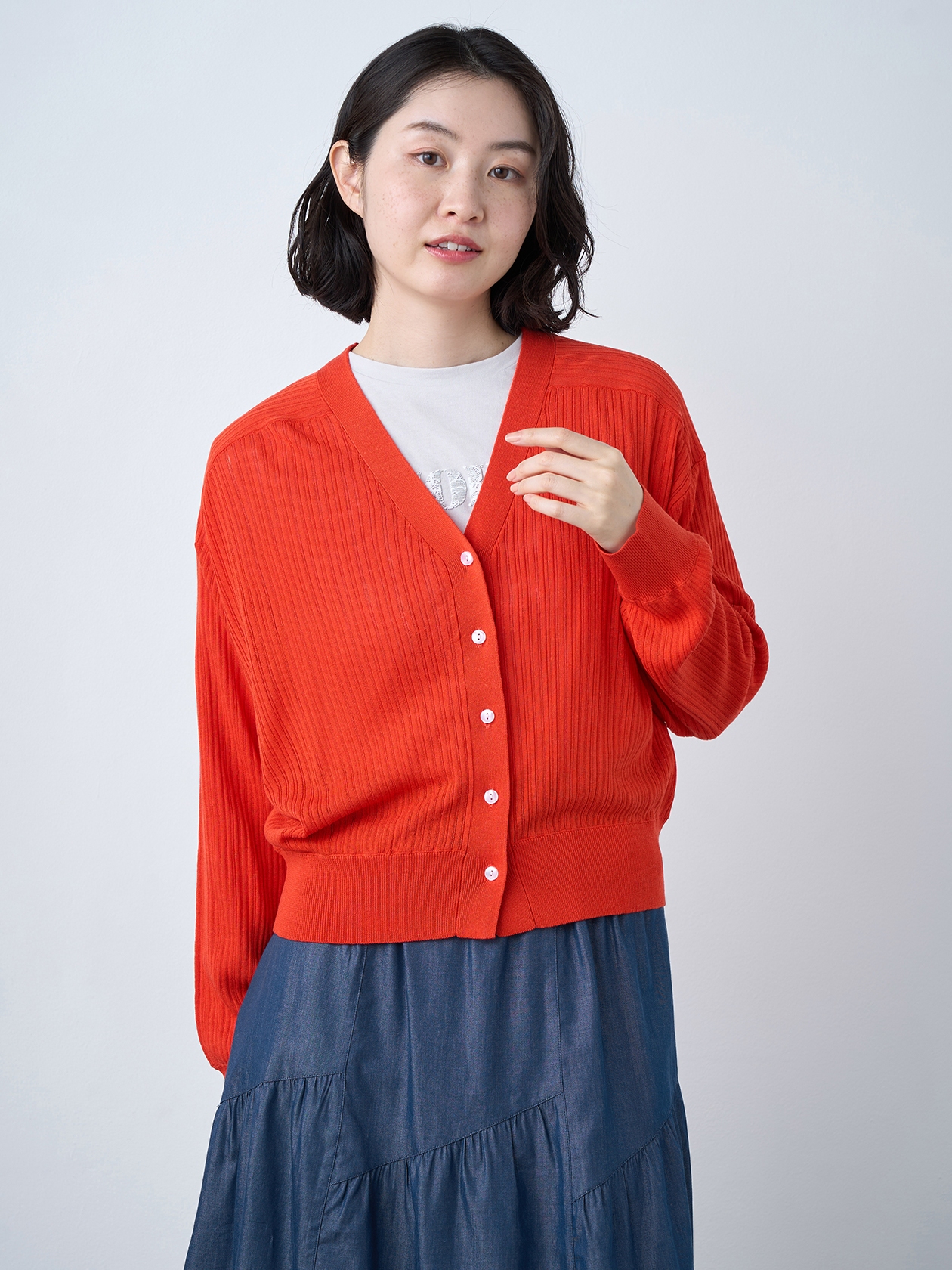 ランダムリブカーディガン