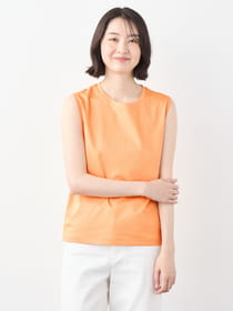 【接触冷感】【UV CUT】８０／１シルケットスムースノースリーブ