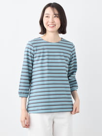 【早割30%OFF対象】ワッフルリブボーダープルオーバー