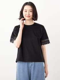 【早割30%OFF対象】レース袖切替プルオーバー