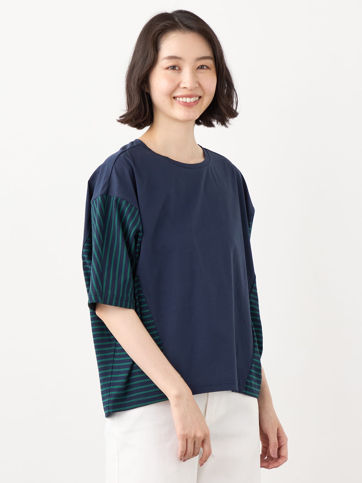 【早割30%OFF対象】コンビネーションボーダーカットソー