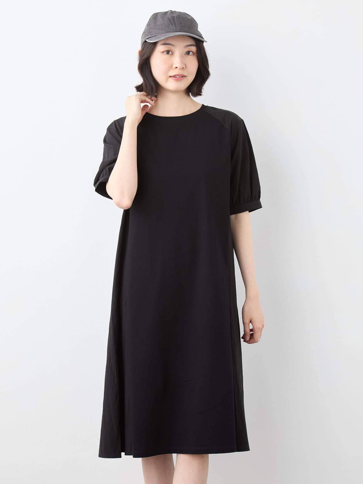 異素材ドッキングワンピース