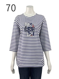 裾スクエアボーダーカットソープルオーバー