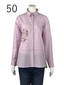 レイヤード風ストライプシャツ