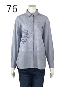 レイヤード風ストライプシャツ