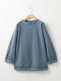 【3buy40%OFF！対象商品】オータムミニチェックブラウス