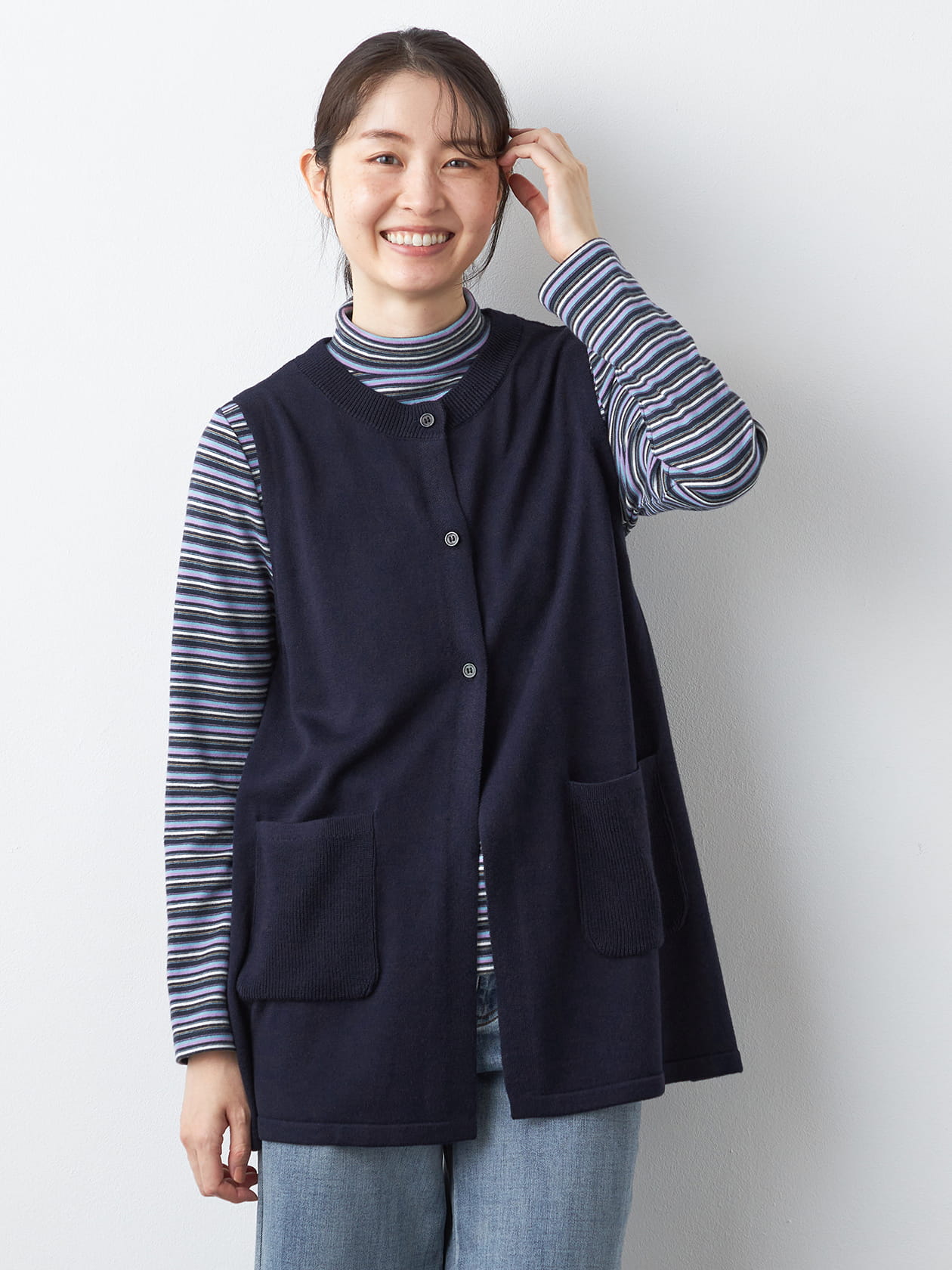 【早割30%OFF対象】プレーティングニットジレ