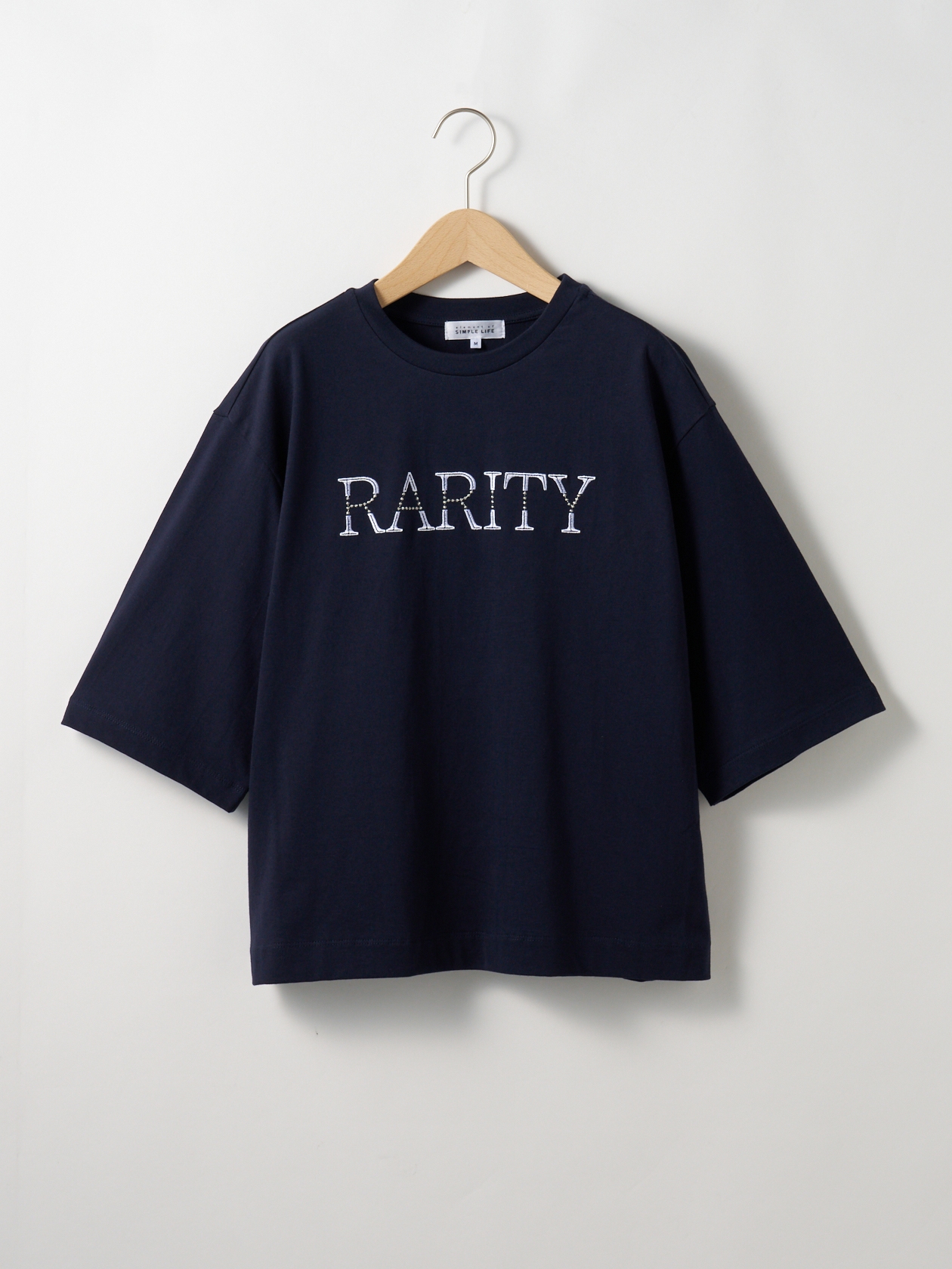 ５分袖ロゴ刺繍 Ｔシャツ
