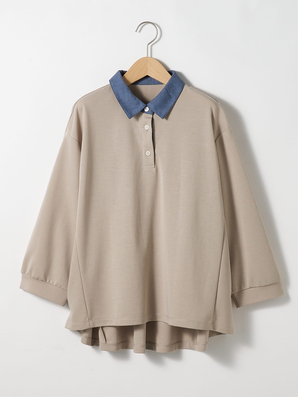 シャツカラーポロプルオーバー